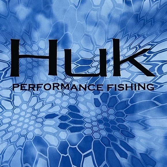 Huk Shirt Mens XXL Blue Kryptex Long Sleeve Crew Neck Performance Fishing‎ - Picture 2 of 12